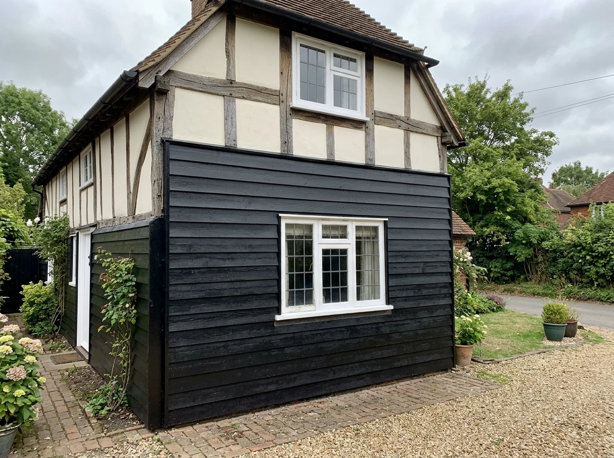 Professional exterior painters working on woodwork and facades in Tunbridge Wells