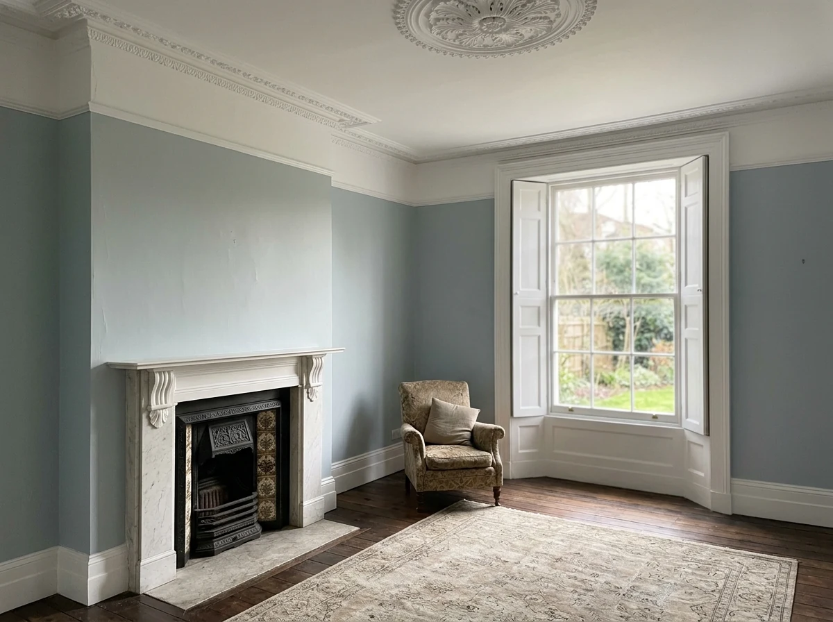 High ceiling painting in Calverley Park Regency villa